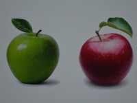 una mela rossa e una verde